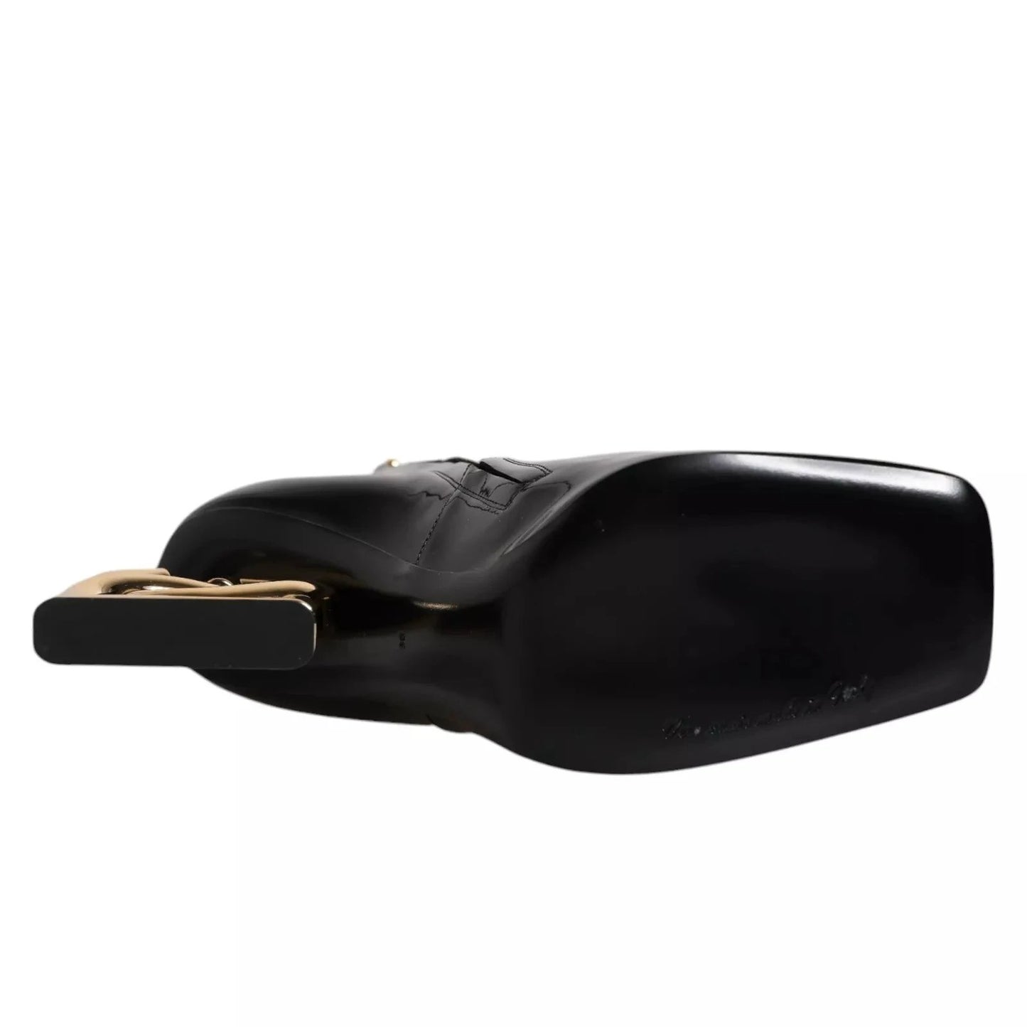 Dolce & Gabbana Black Jackie Leather Mid Calf Boots Shoes by Dolce & Gabbana