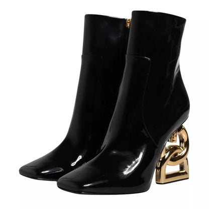 Dolce & Gabbana Black Jackie Leather Mid Calf Boots Shoes by Dolce & Gabbana