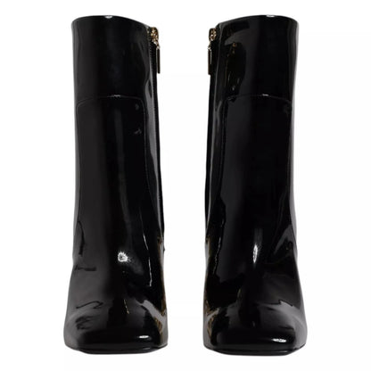 Dolce & Gabbana Black Jackie Leather Mid Calf Boots Shoes by Dolce & Gabbana