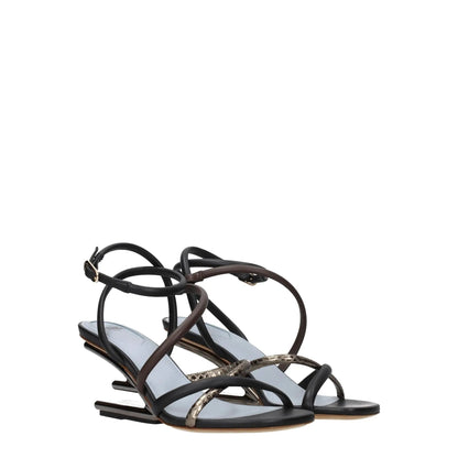 Fendi Multicolor Leather Sandals by Fendi