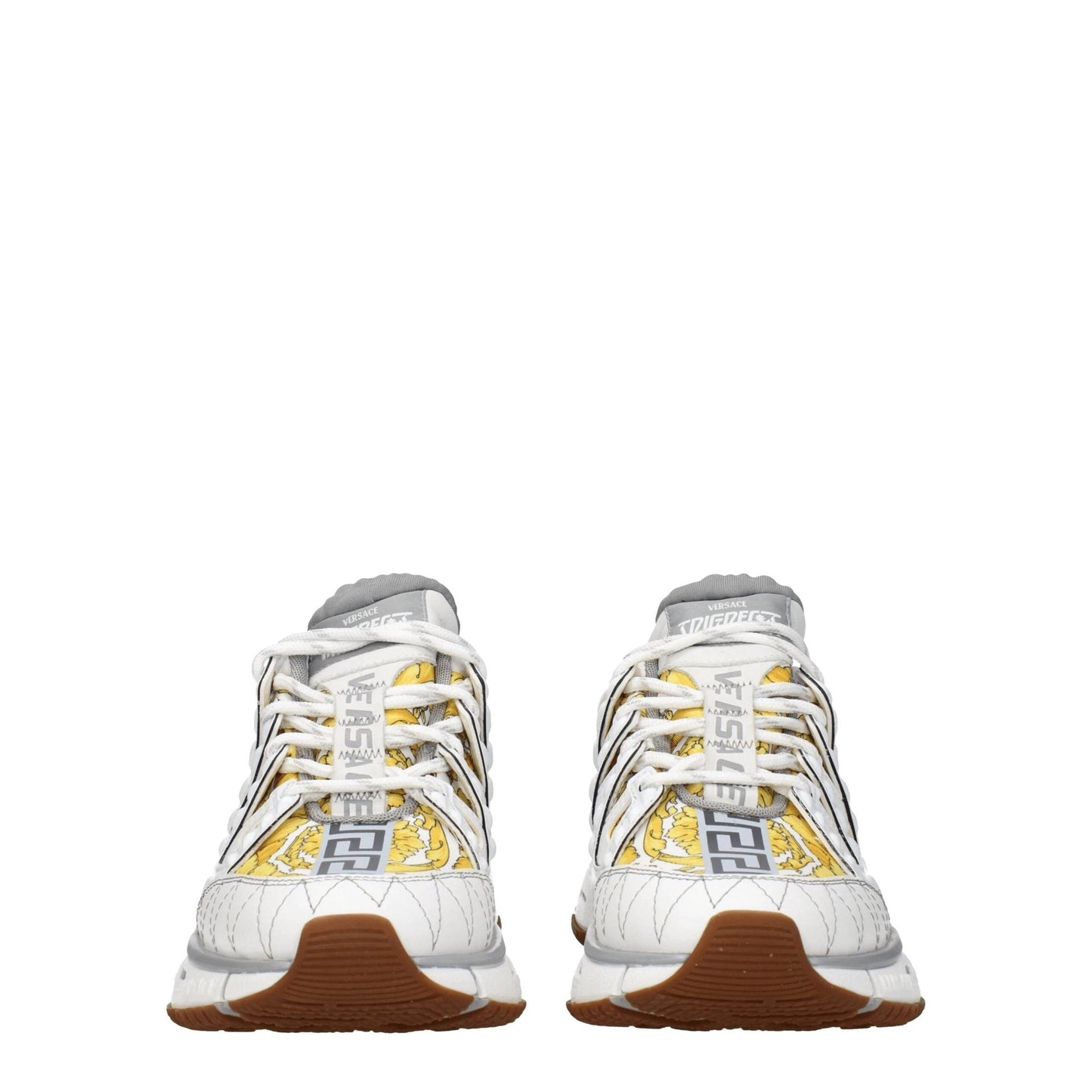 Versace White Fabric Athletic Sneakers by Versace