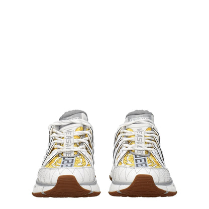 Versace White Fabric Athletic Sneakers by Versace