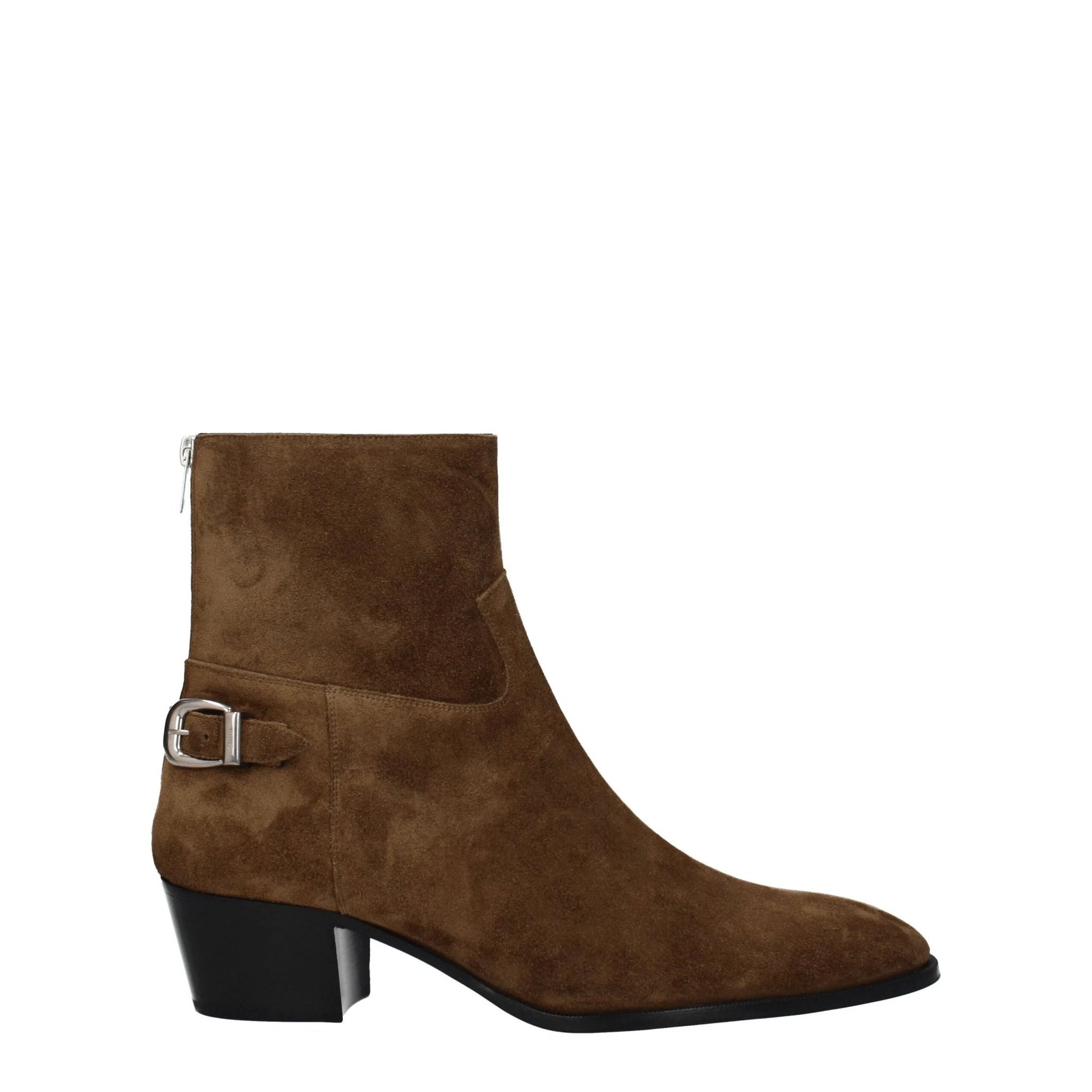 Celine Brown Leather Ankle Boots by Celine