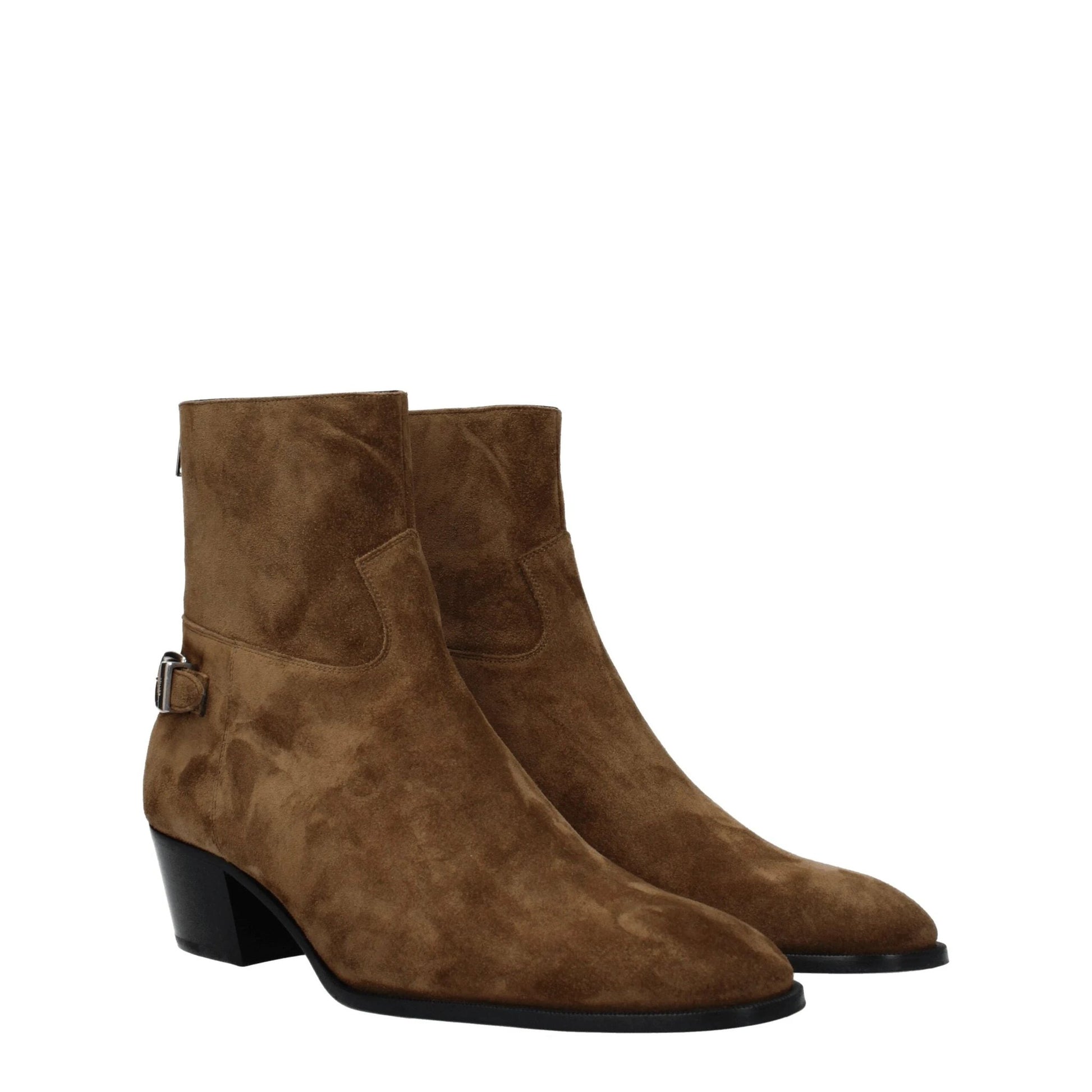 Celine Brown Leather Ankle Boots by Celine