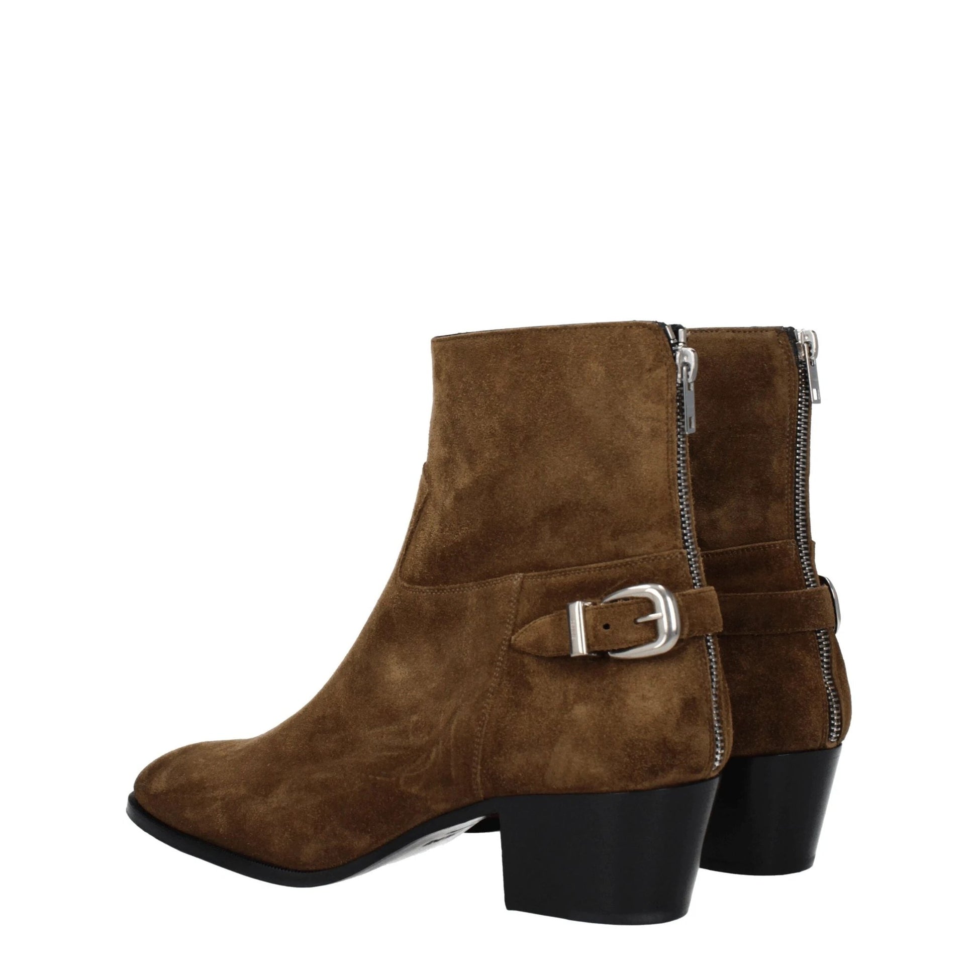 Celine Brown Leather Ankle Boots by Celine