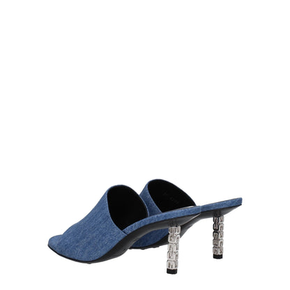 Givenchy Blue Fabric Platform Sandals by Givenchy