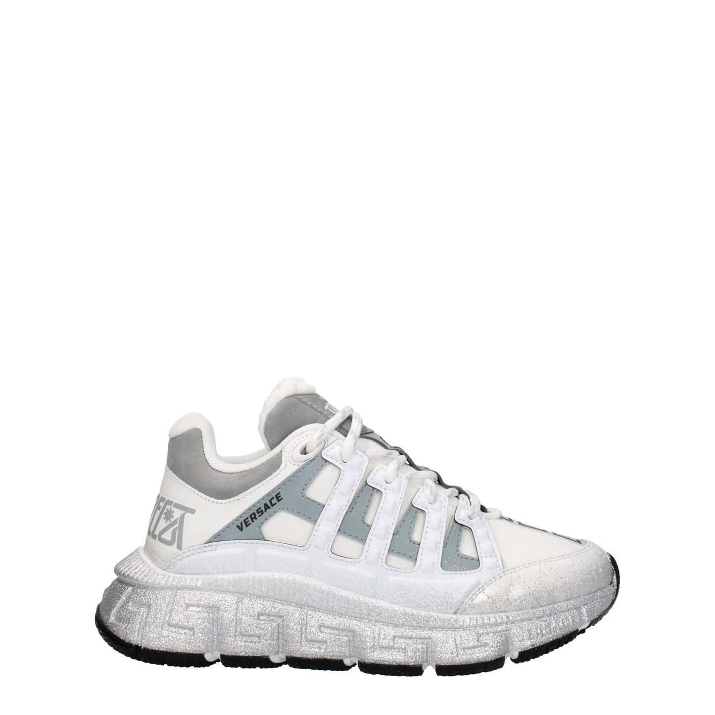 Versace White Fabric Athletic Sneakers by Versace