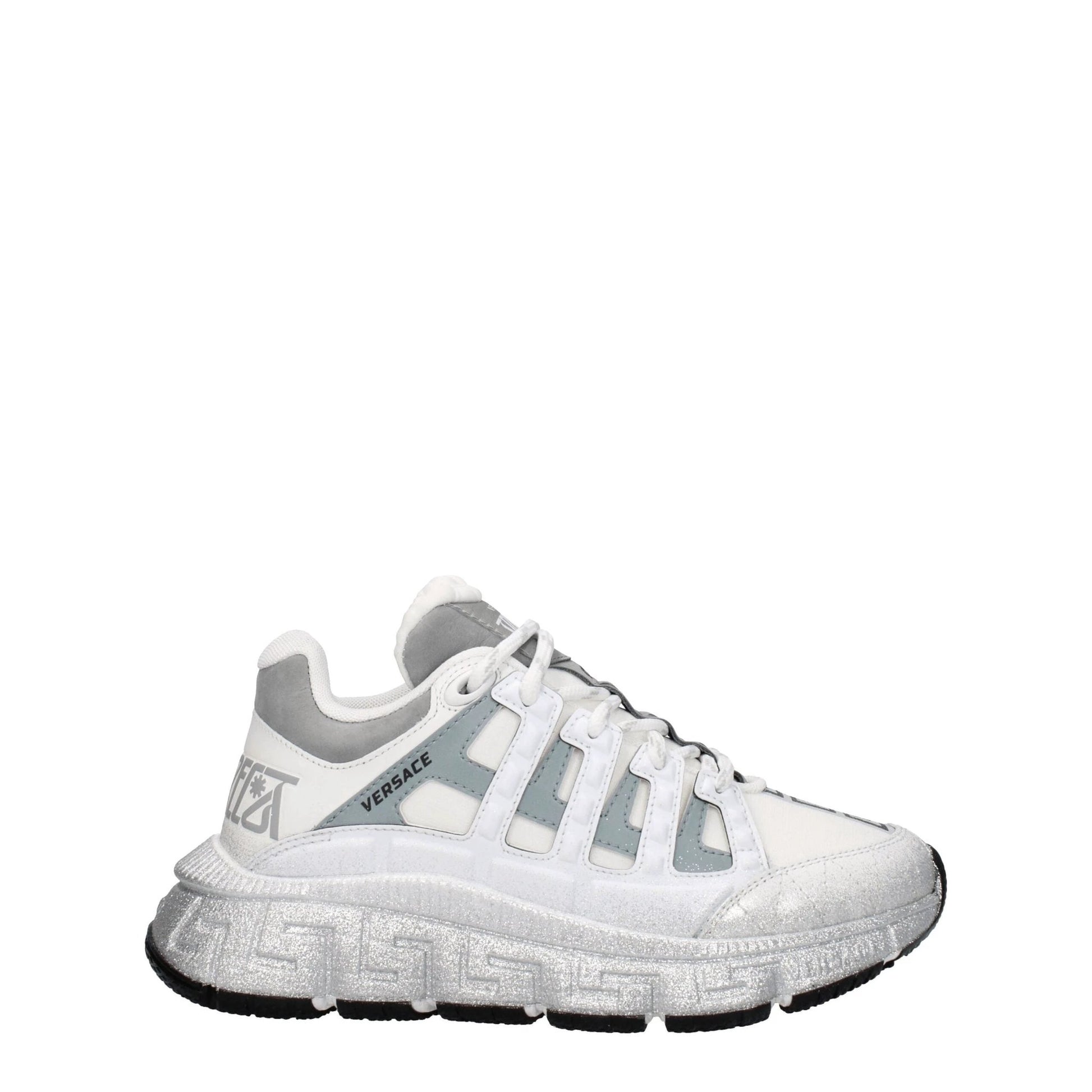 Versace White Fabric Athletic Sneakers by Versace