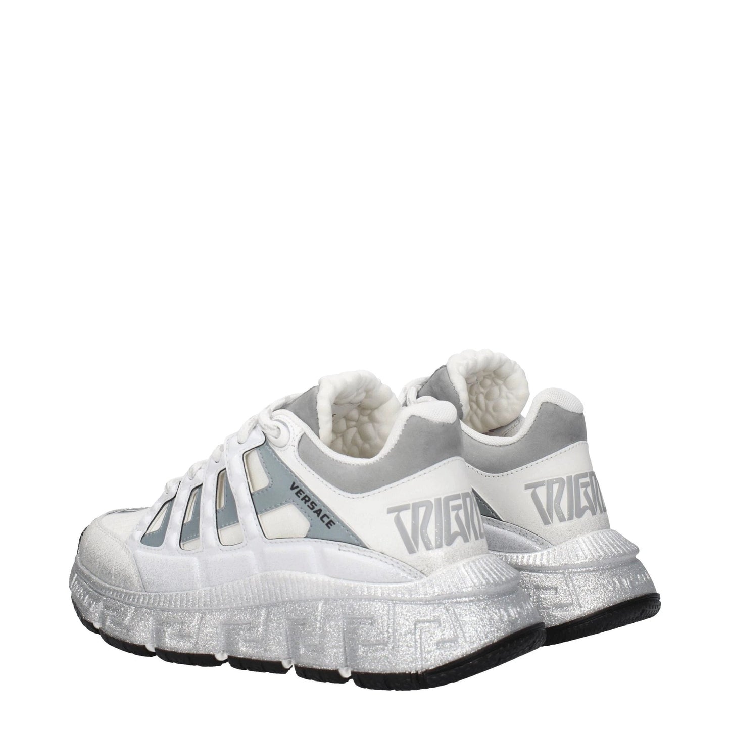 Versace White Fabric Athletic Sneakers by Versace