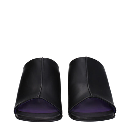 Stella McCartney Black Leather Stiletto Heel Sandals
