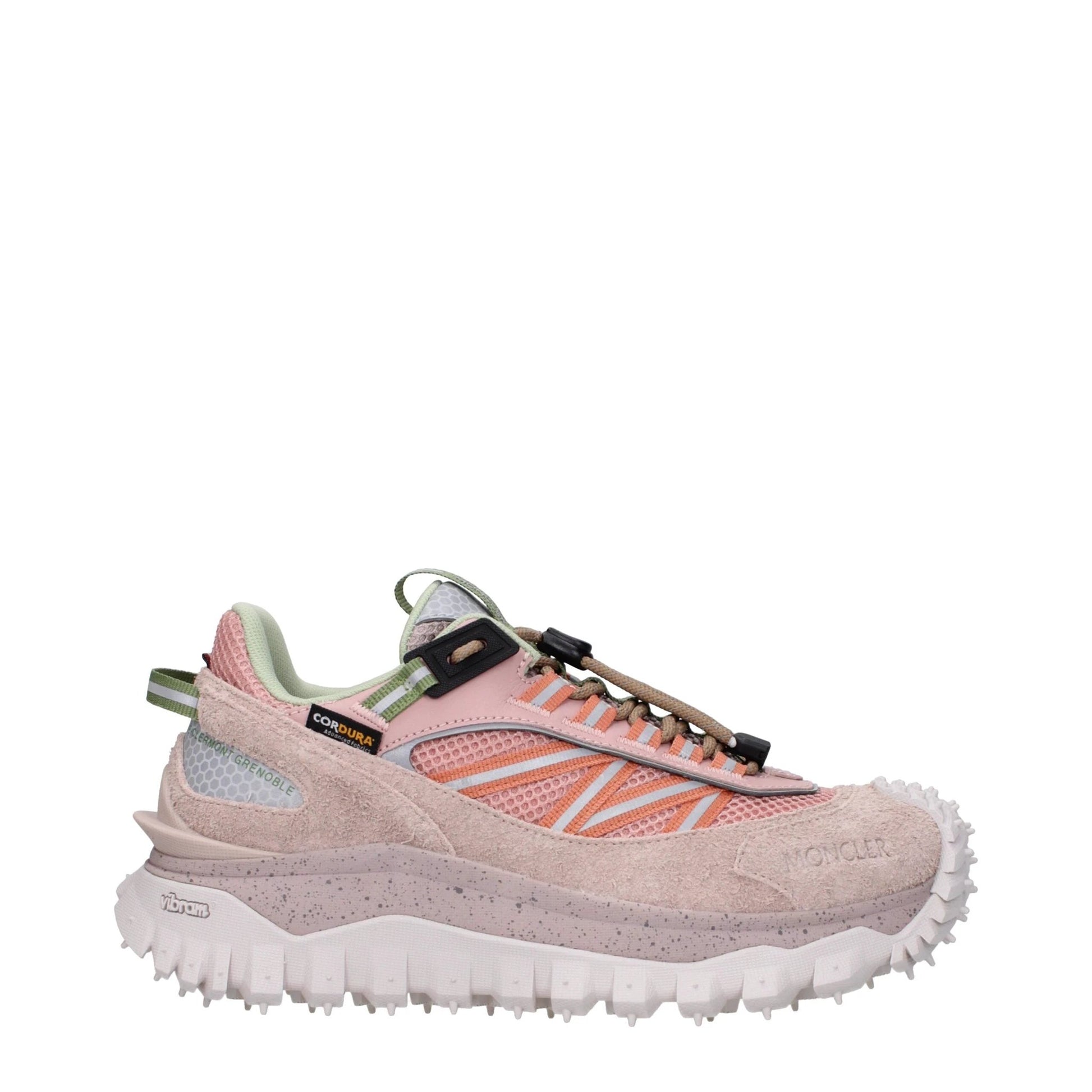 Moncler Pink Leather Athletic Sneakers by Moncler