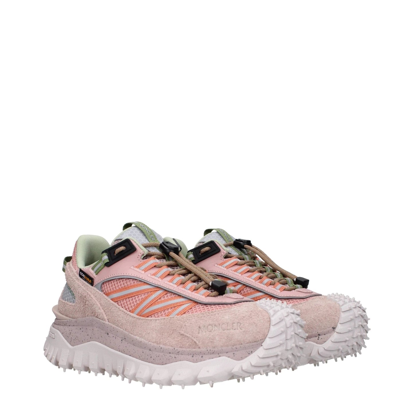 Moncler Pink Leather Athletic Sneakers by Moncler