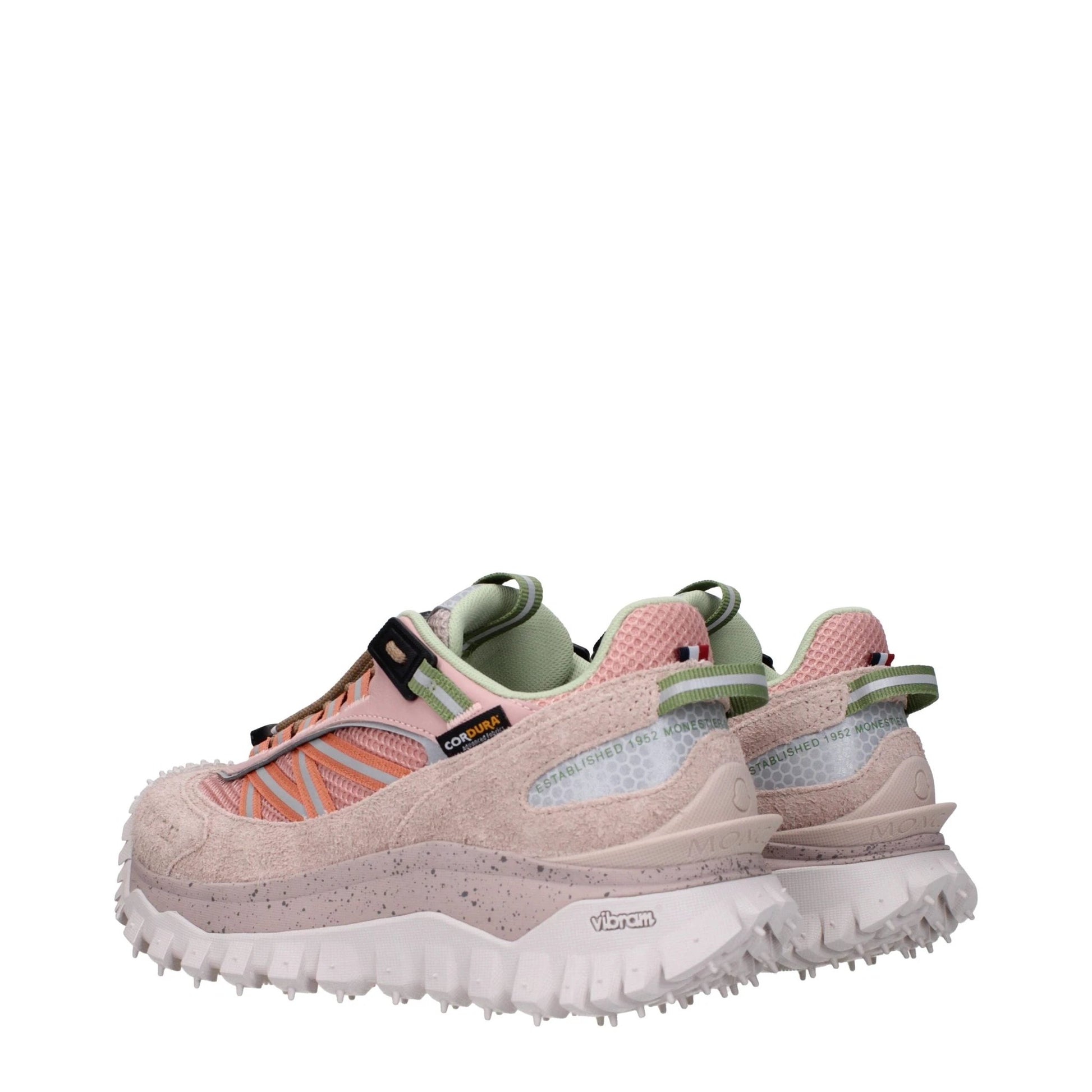 Moncler Pink Leather Athletic Sneakers by Moncler