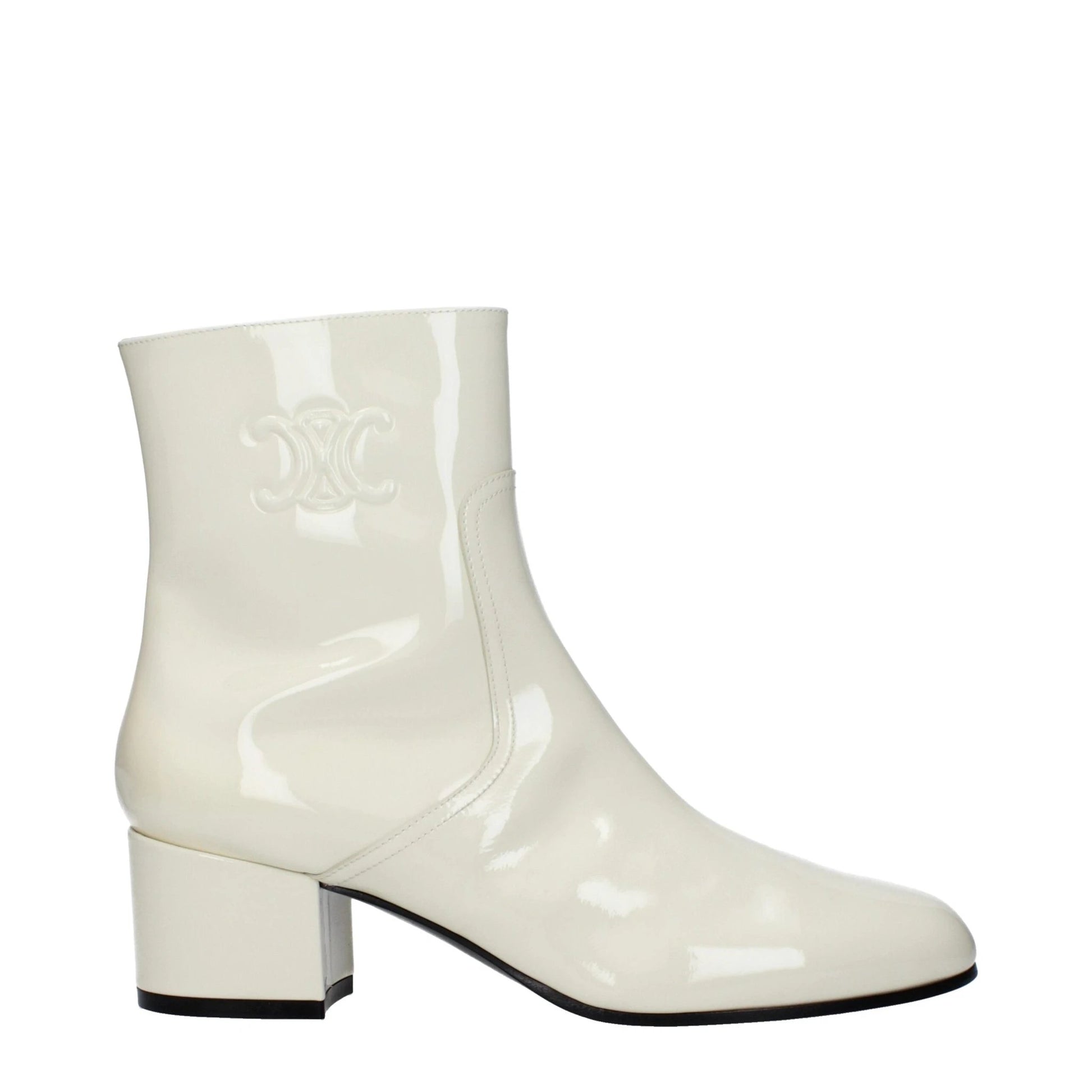 Celine Beige Leather Ankle Boots by Celine