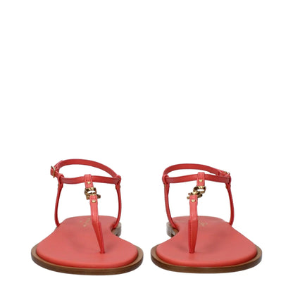 Christian Dior Pink Leather Flip-Flop Sandals by Christian Dior