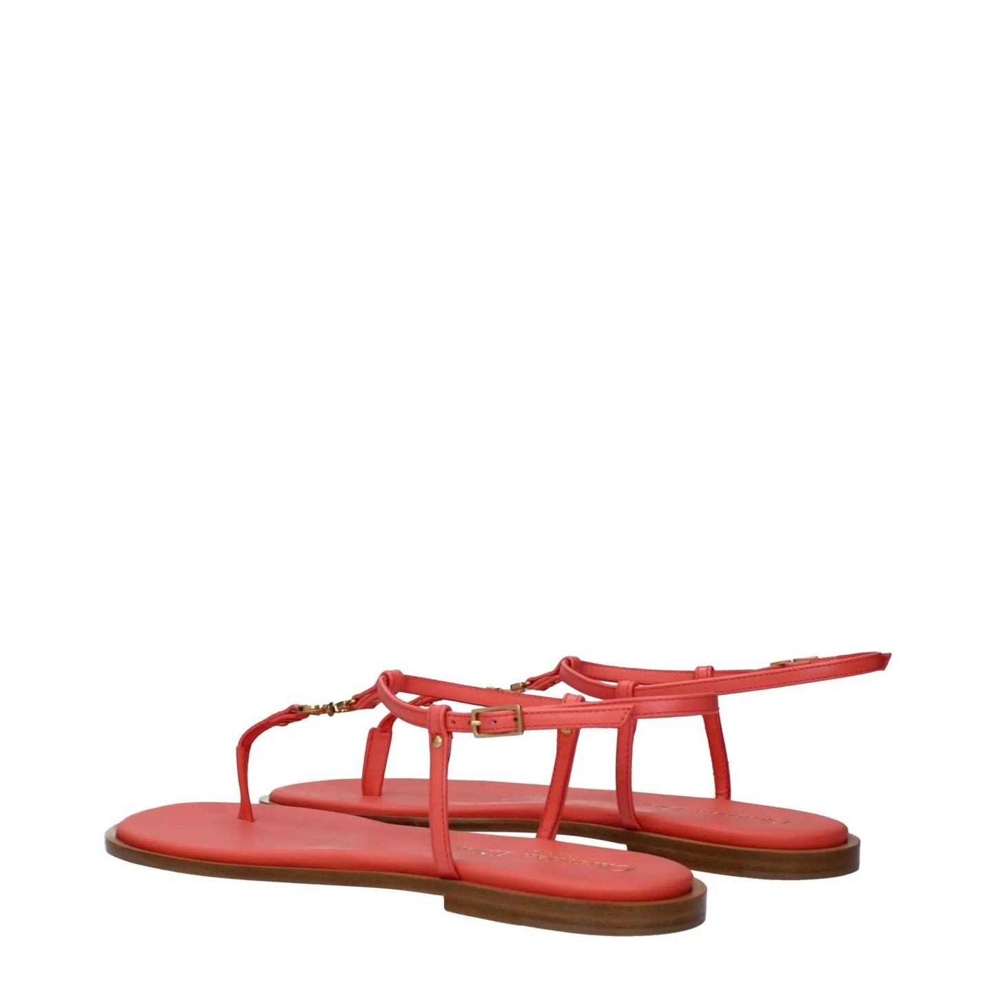 Christian Dior Pink Leather Flip-Flop Sandals by Christian Dior