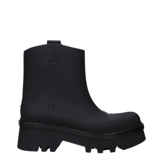 Chloé Black Cotton Ankle Boots by Chloé