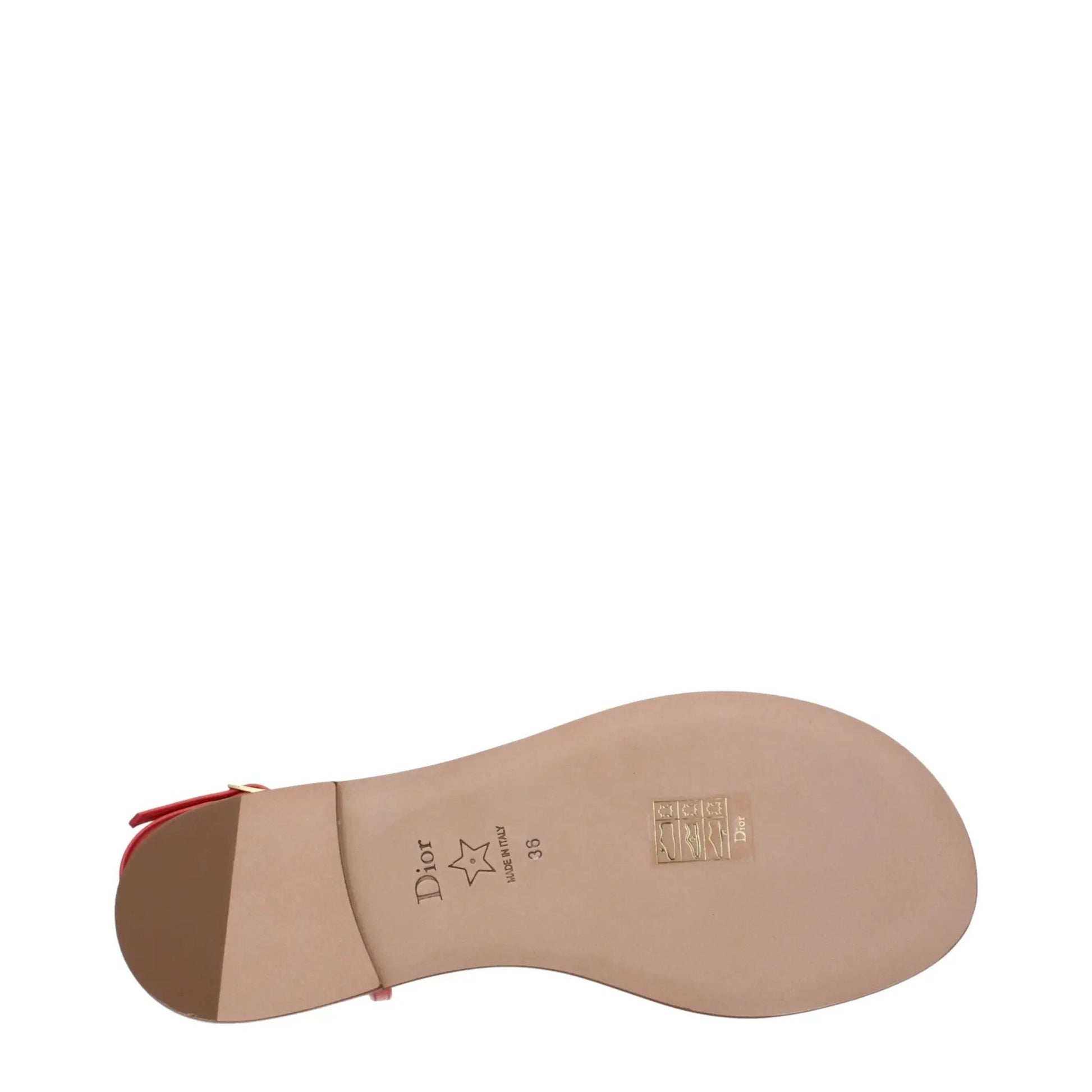 Christian Dior Pink Leather Flip-Flop Sandals by Christian Dior