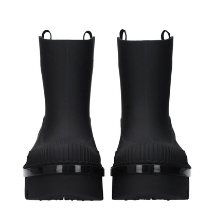 Chloé Black Cotton Ankle Boots by Chloé