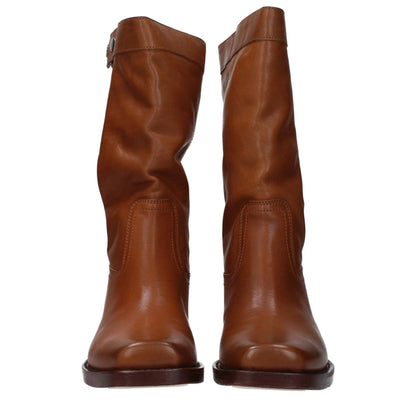 Isabel Marant Brown Leather Ankle Boots by Isabel Marant