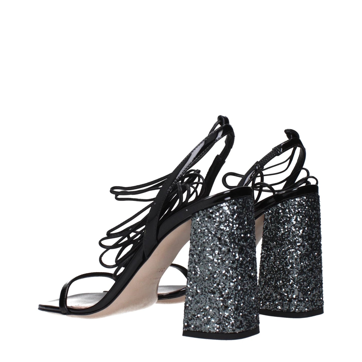 Miu Miu Black Leather Platform Sandals by Miu Miu