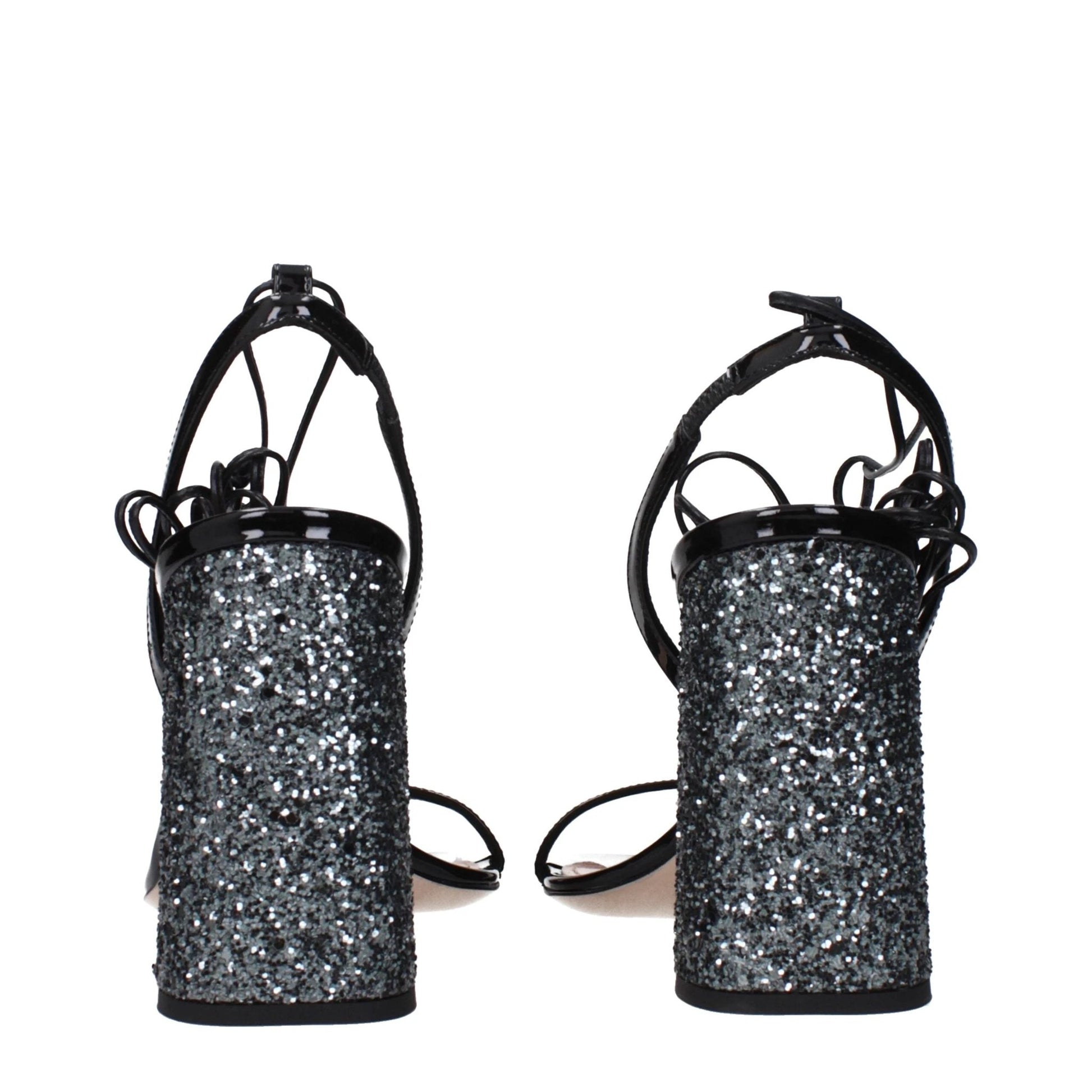 Miu Miu Black Leather Platform Sandals by Miu Miu