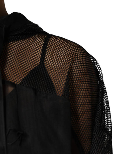 Dolce & Gabbana Black See Through Hooded Pullover Sweater by Dolce & Gabbana
