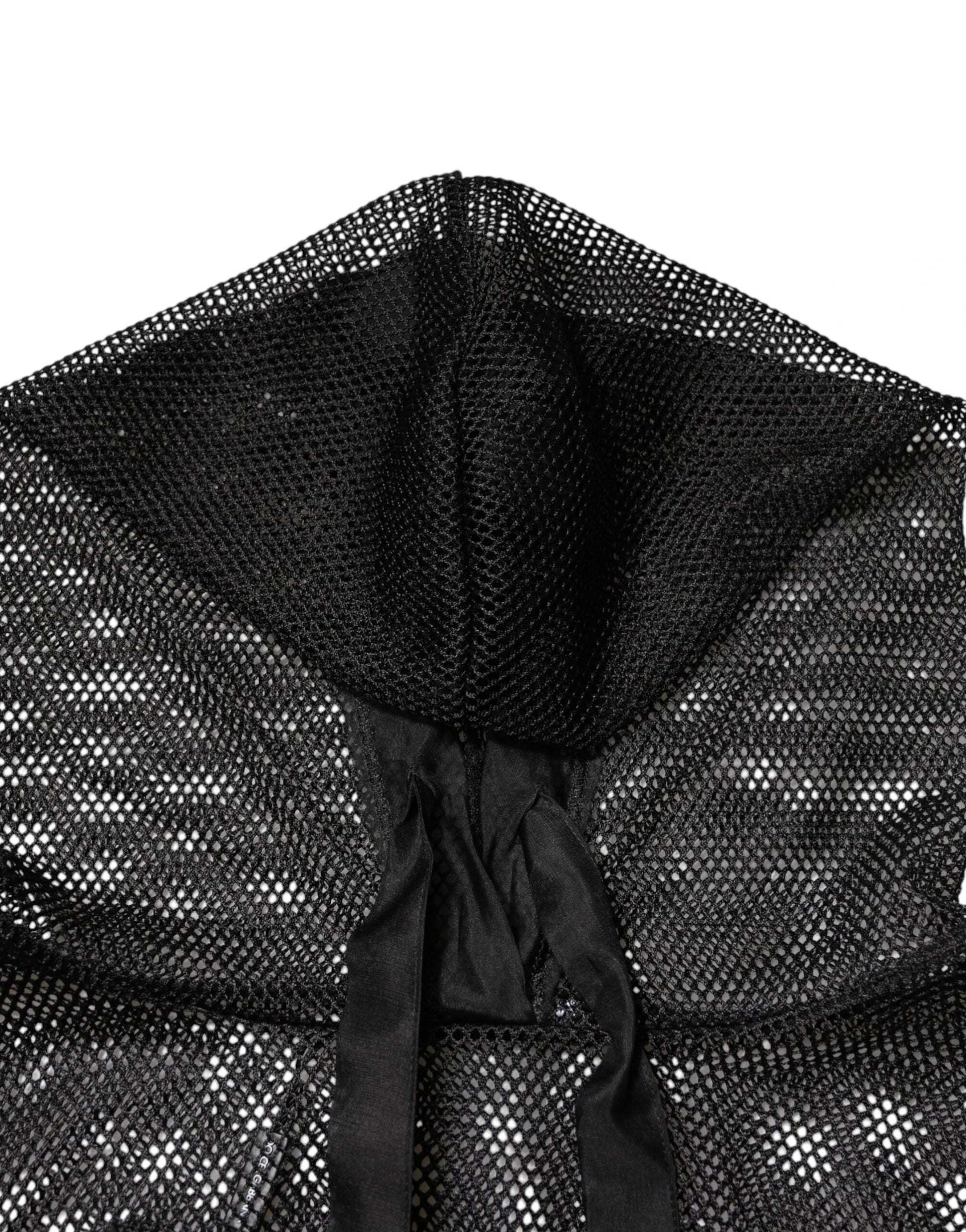 Dolce & Gabbana Black See Through Hooded Pullover Sweater by Dolce & Gabbana