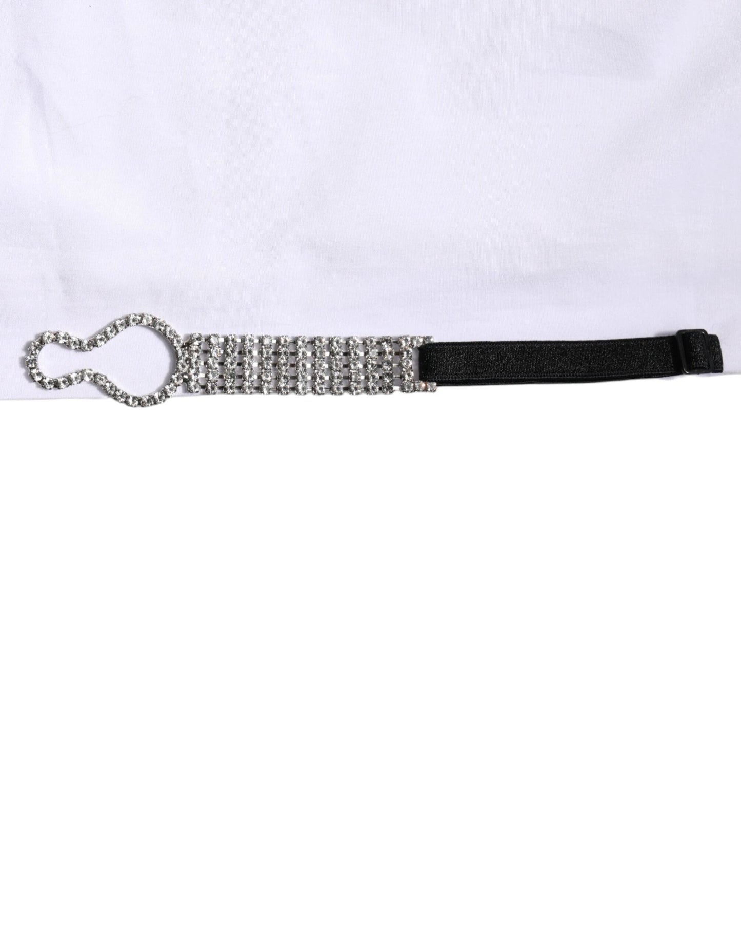 Dolce & Gabbana White Crystal Embellished Collared Shirt Top by Dolce & Gabbana