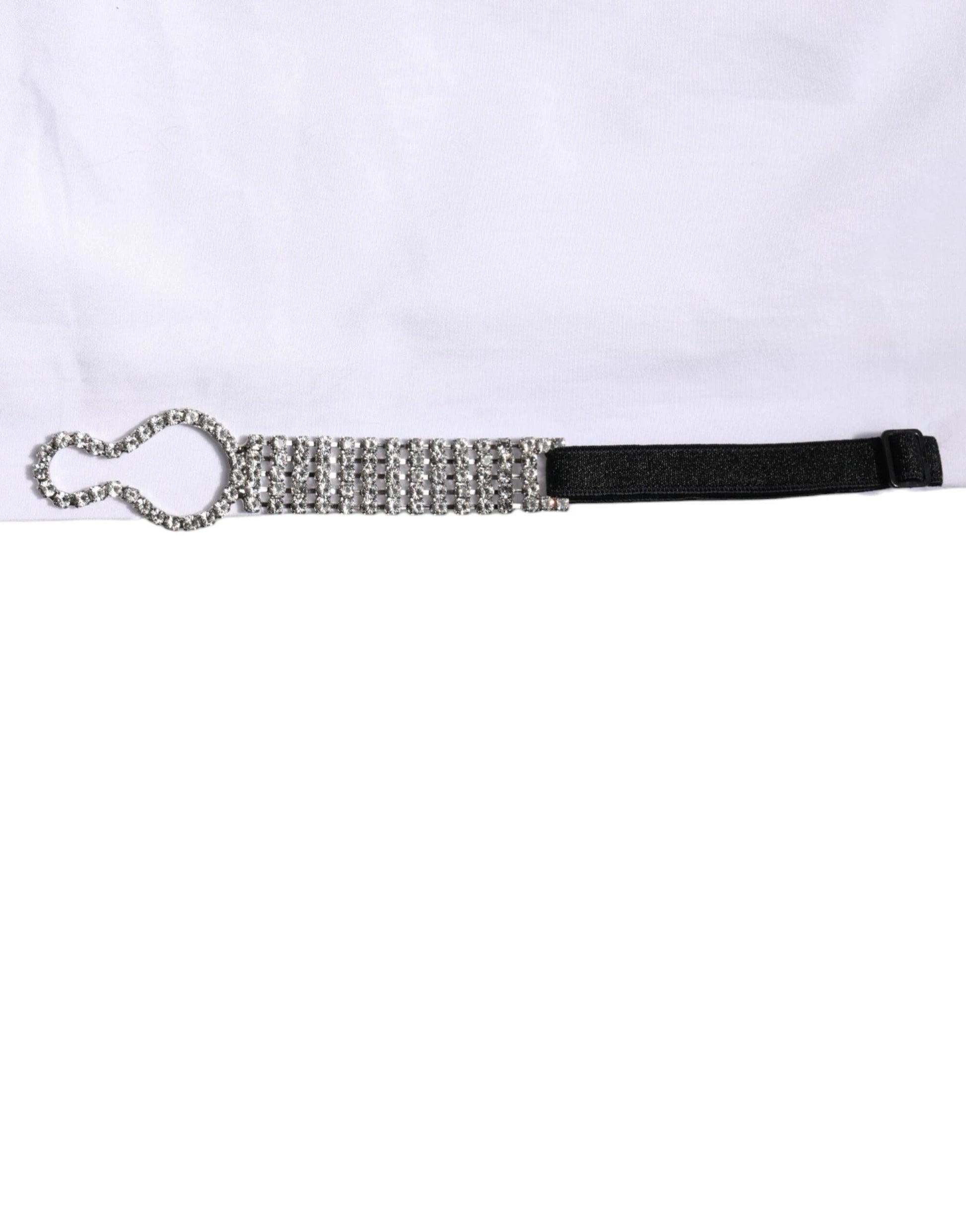 Dolce & Gabbana White Crystal Embellished Collared Shirt Top by Dolce & Gabbana