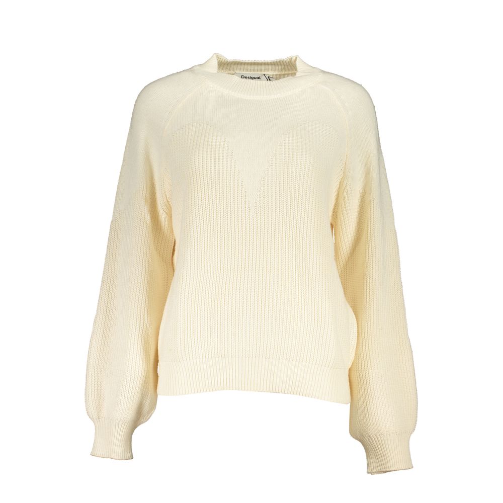 Pull Desigual femme col roulé en polyester blanc – DE-24905