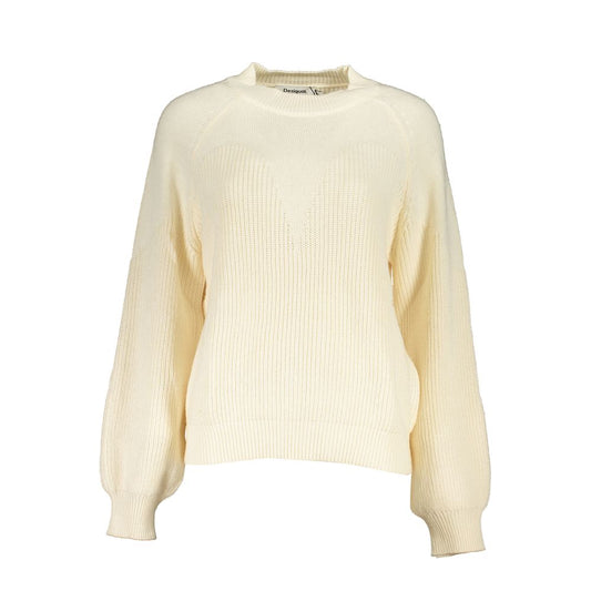 Pull Desigual femme col roulé en polyester blanc – DE-24905