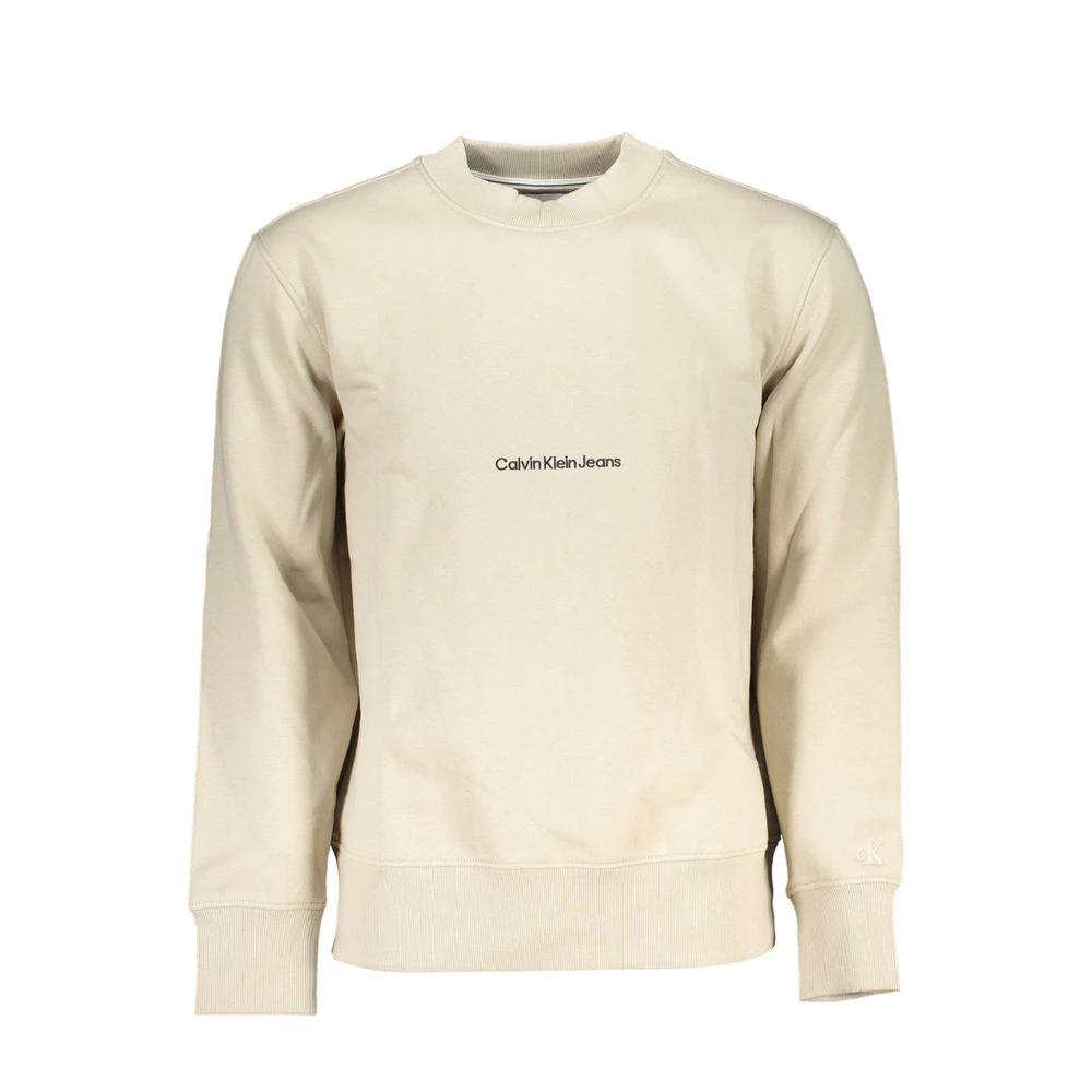 Calvin Klein Beige Cotton Men Sweatshirt by Calvin Klein