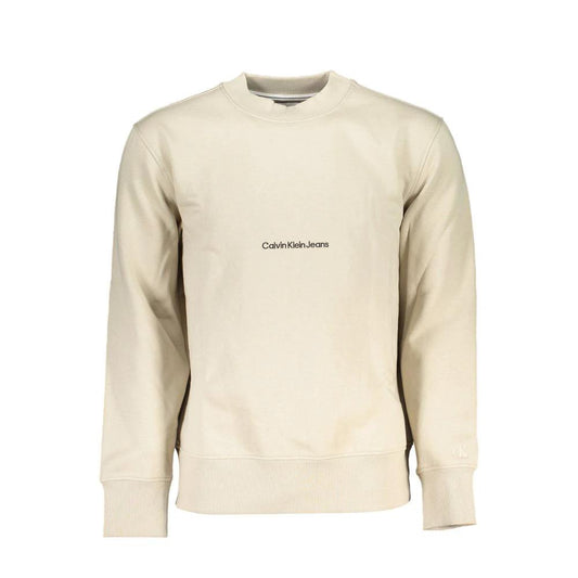 Calvin Klein Beige Cotton Men Sweatshirt by Calvin Klein