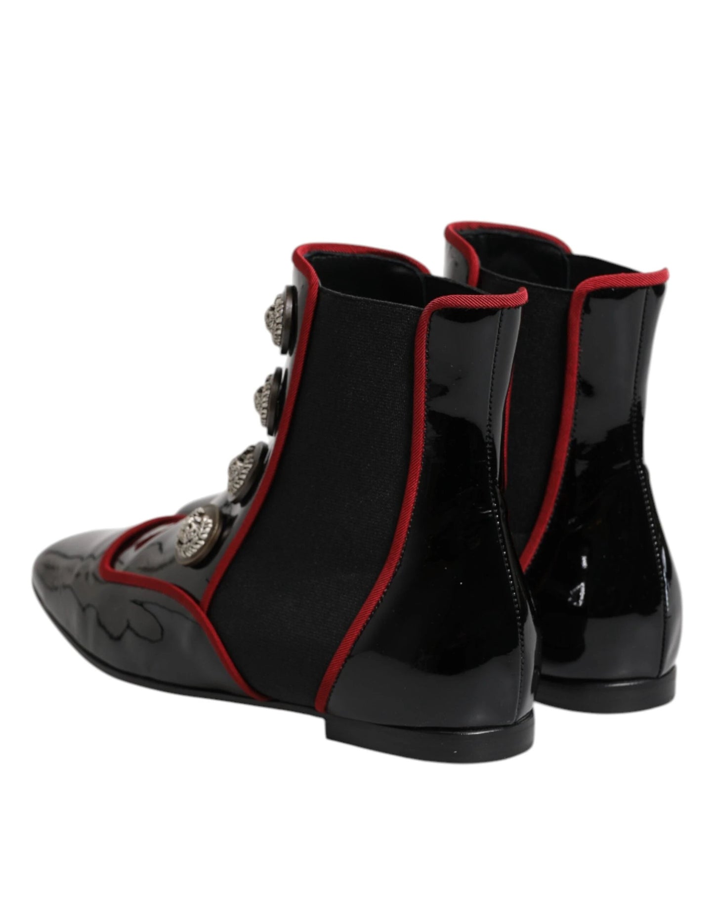 Dolce & Gabbana Black Jackie Buttoned Chelsea Boots Shoes by Dolce & Gabbana