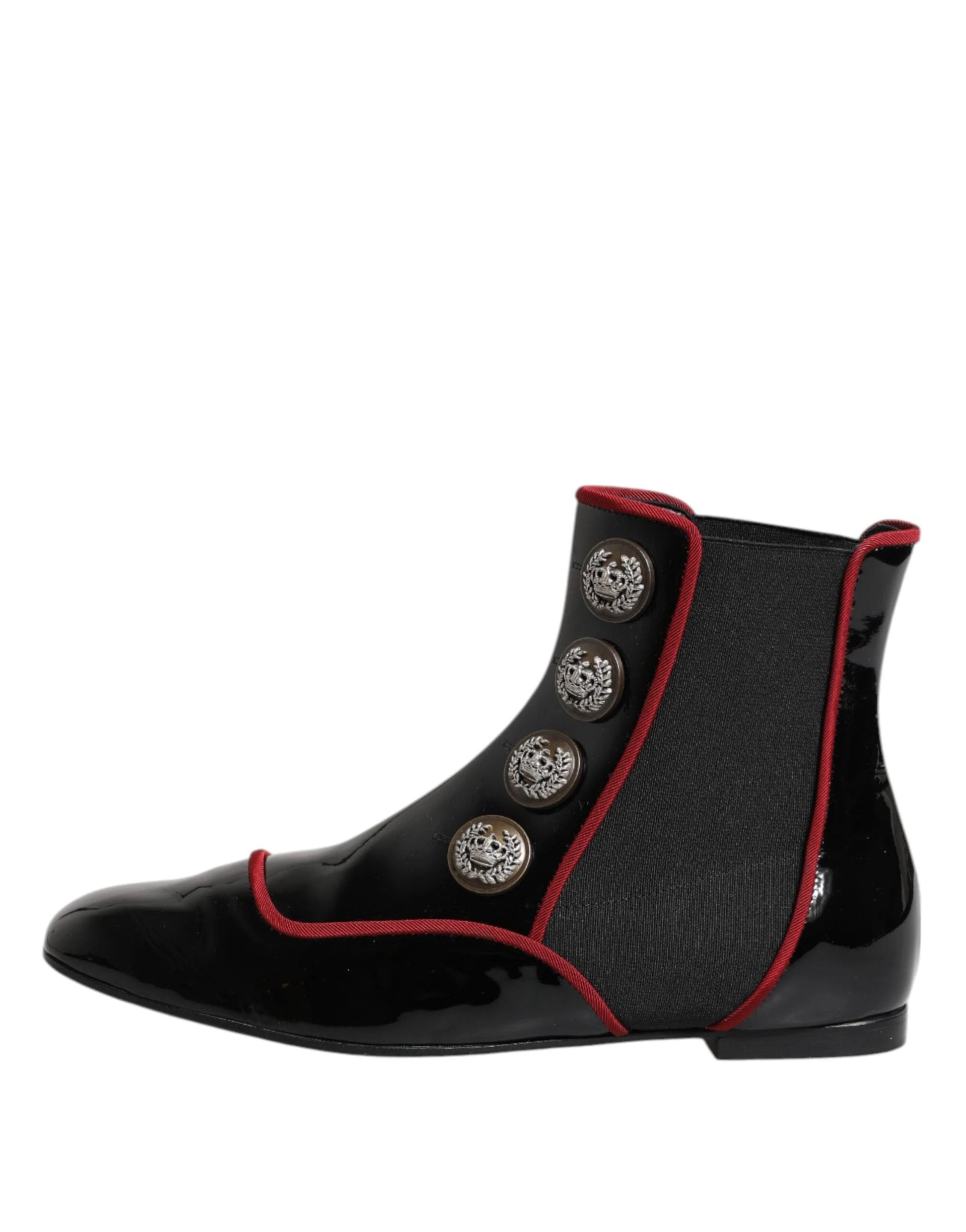 Dolce & Gabbana Black Jackie Buttoned Chelsea Boots Shoes by Dolce & Gabbana
