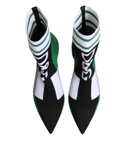 Dolce & Gabbana Green Stretch Sock Style Ankle Boots Shoes by Dolce & Gabbana