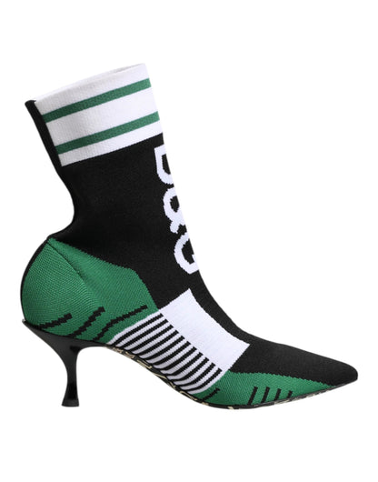 Dolce & Gabbana Green Stretch Sock Style Ankle Boots Shoes by Dolce & Gabbana