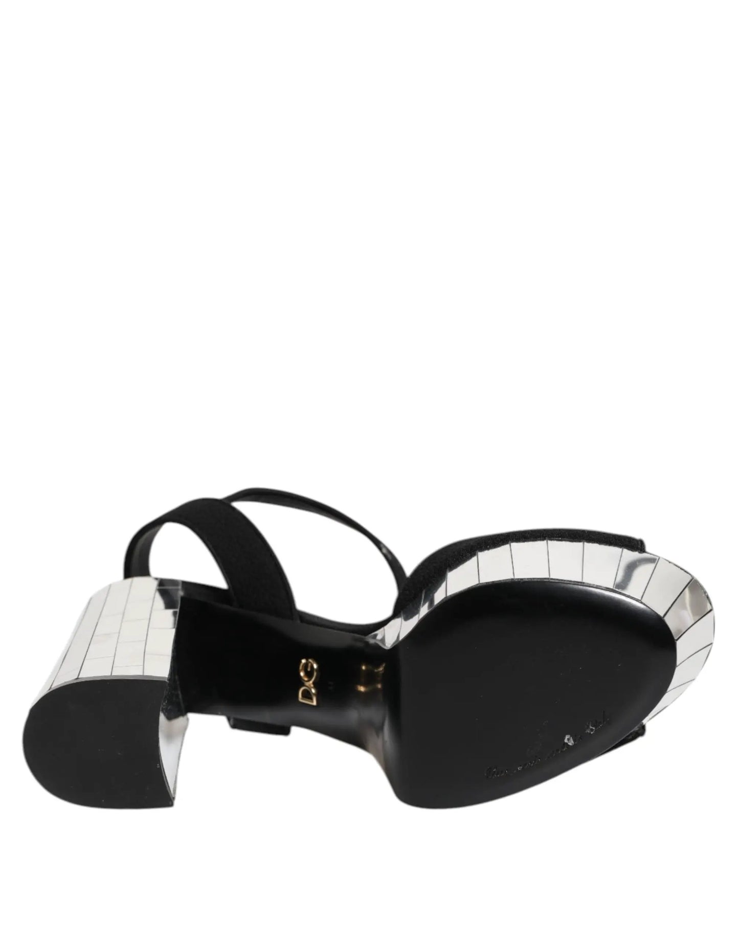 Dolce & Gabbana Black Crystal Ankle Strap Keira Sandal Shoes by Dolce & Gabbana