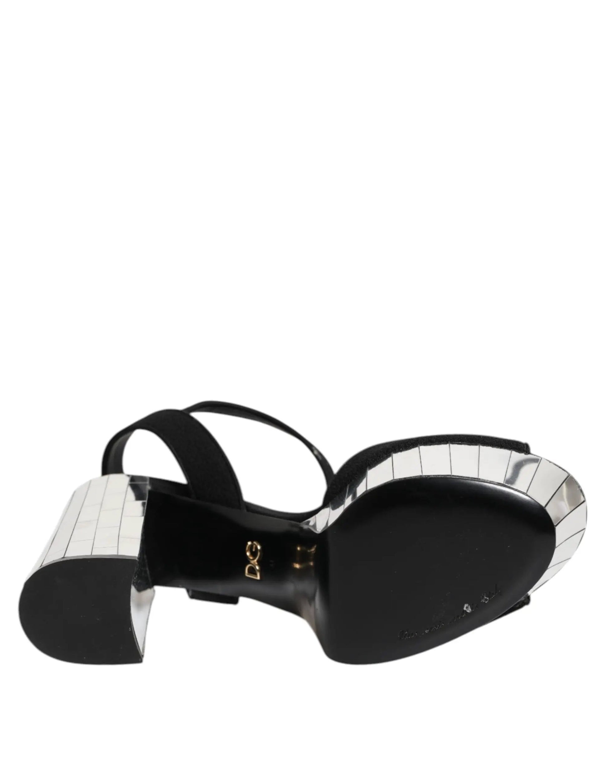 Dolce & Gabbana Black Crystal Ankle Strap Keira Sandal Shoes by Dolce & Gabbana
