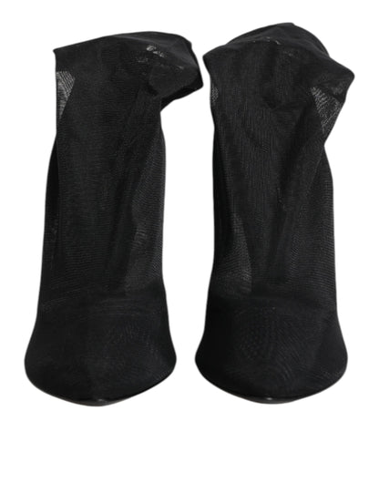 Bottines chaussettes Dolce & Gabbana femme en soie stretch noire – LA11463