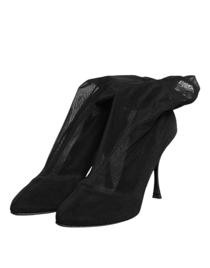 Bottines chaussettes Dolce & Gabbana femme en soie stretch noire – LA11463