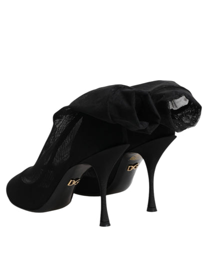 Bottines chaussettes Dolce & Gabbana femme en soie stretch noire – LA11463