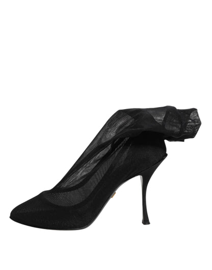 Bottines chaussettes Dolce & Gabbana femme en soie stretch noire – LA11463