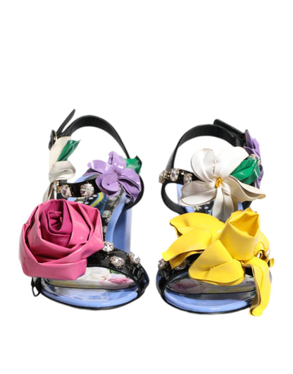Dolce & Gabbana Multicolor Floral Crystal KEIRA Sandals Shoes by Dolce & Gabbana