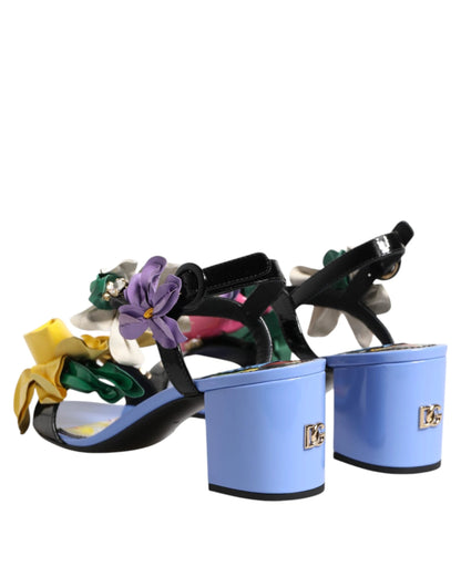 Dolce & Gabbana Multicolor Floral Crystal KEIRA Sandals Shoes by Dolce & Gabbana