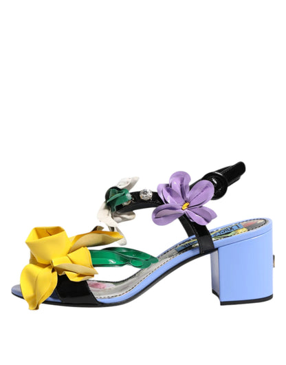 Dolce & Gabbana Multicolor Floral Crystal KEIRA Sandals Shoes by Dolce & Gabbana