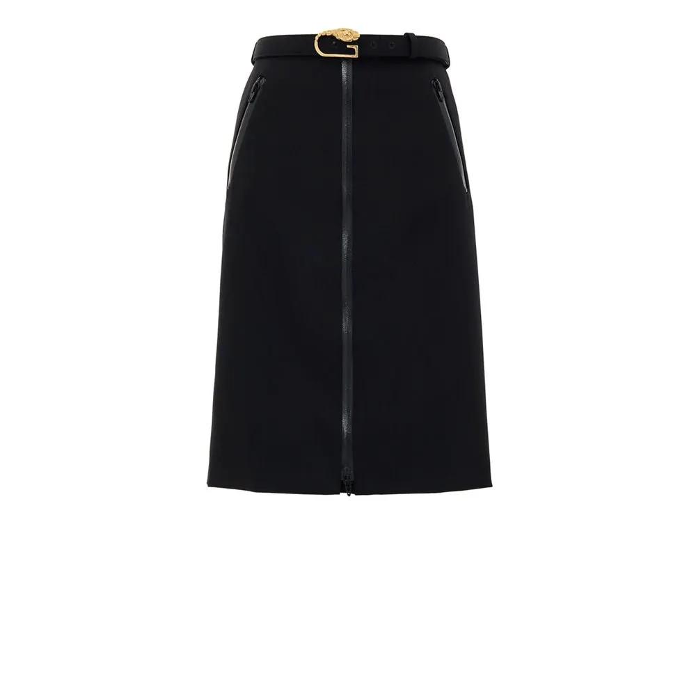 Gucci Black Wool Midi Skirt by Gucci