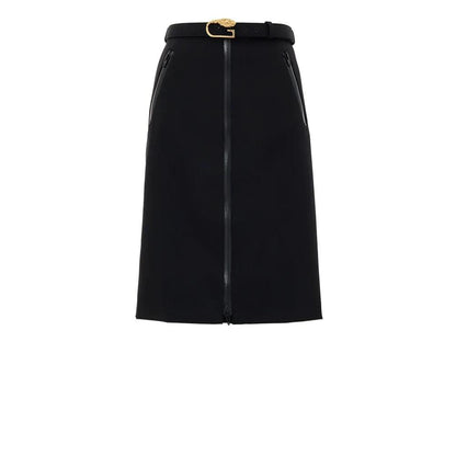 Gucci Black Wool Midi Skirt by Gucci