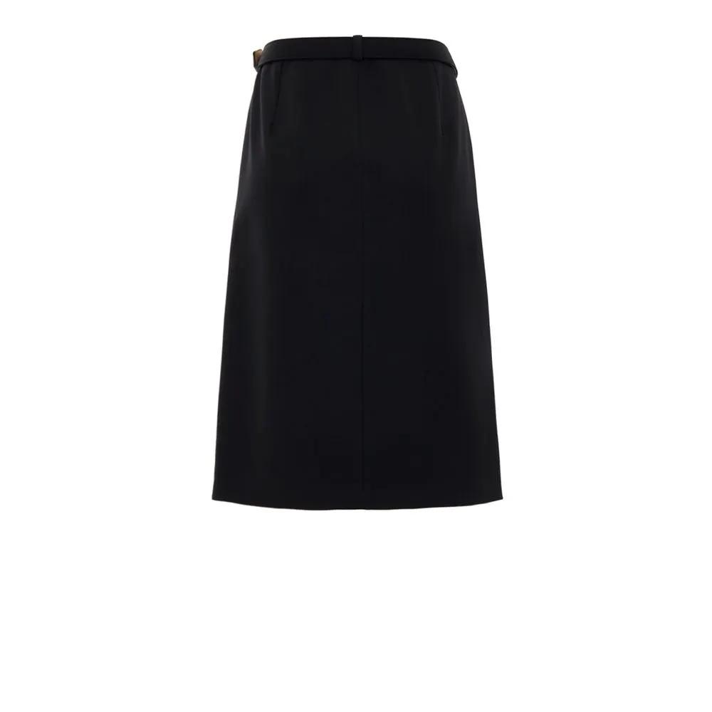Gucci Black Wool Midi Skirt by Gucci